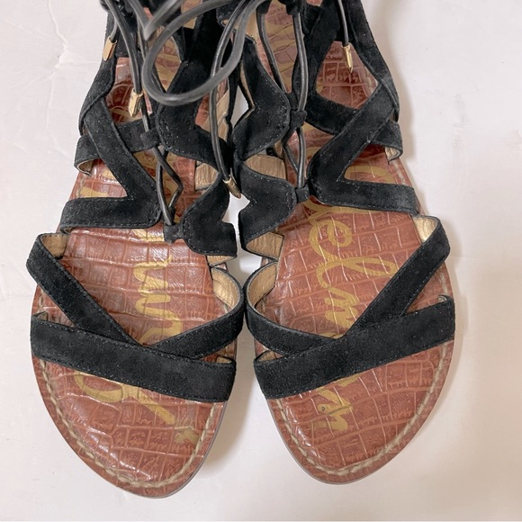 Sam Edelman Gemma Black Suede Gladiator Sandals Size 7.5 - Picture 3 of 10